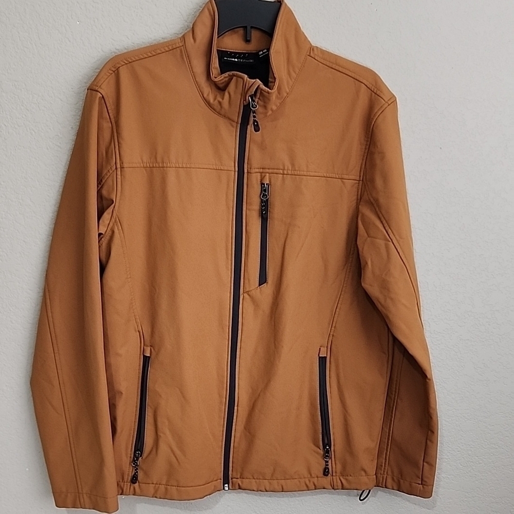 Swiss Tech Jacket Mens Size M Brown Chore Jacket Atheltic